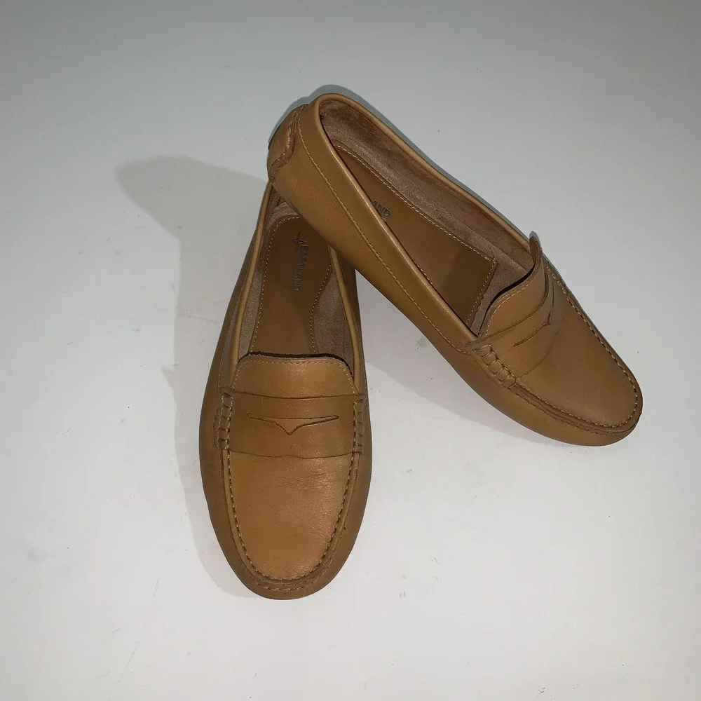 Eastland Penny Loafer Shoes Womens 9 Brown Patricia Leather Driving Mocs